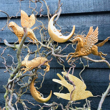 Load image into Gallery viewer, Pressed Gold Decorative Hanging Pegasus - ad&amp;i