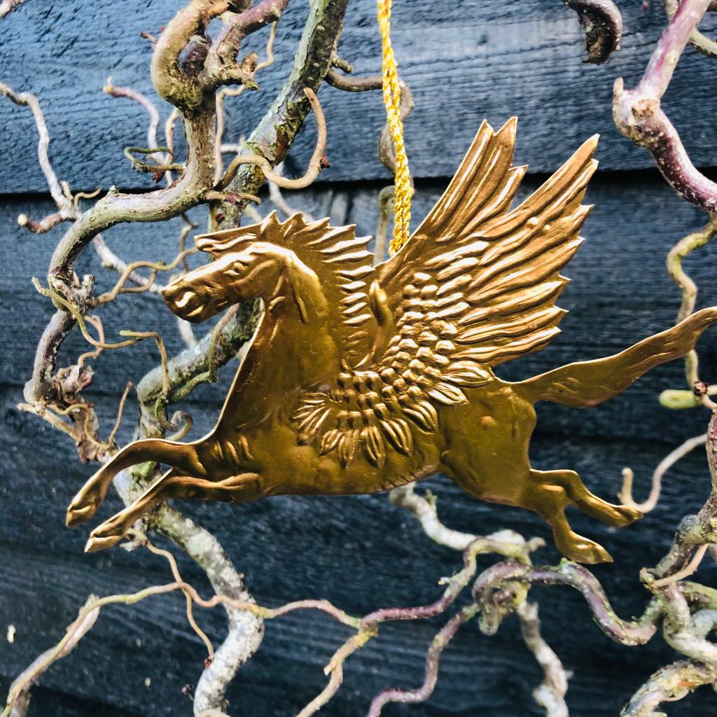 Pressed Gold Decorative Hanging Pegasus - ad&i