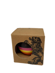 Orange Flame, Neyron Rose, Sulphur Yellow and Jet Black Small Stripe Ball Candle-ad&i
