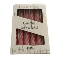 Load image into Gallery viewer, One Colour Twisted Taper Candles Set of Six - Pink-ad&amp;i