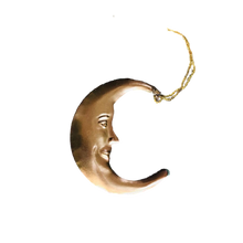 Load image into Gallery viewer, Pressed Gold Decorative Hanging Crescent Moon - ad&amp;i