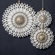 Load image into Gallery viewer, Marble White Paper Fan Decorations - 3 Pack - ad&amp;i