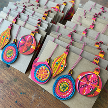 Load image into Gallery viewer, Pack of Four Screen Printed Christmas Bauble Decorations-ad&amp;i
