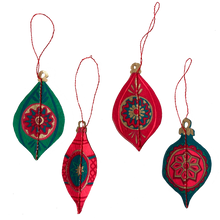 Load image into Gallery viewer, Pack of Four Recycled Paper Christmas Bauble Decorations-ad&amp;i