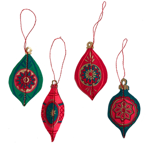 Pack of Four Recycled Paper Christmas Bauble Decorations-ad&i