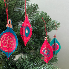 Load image into Gallery viewer, Pack of Four Recycled Paper Christmas Bauble Decorations-ad&amp;i