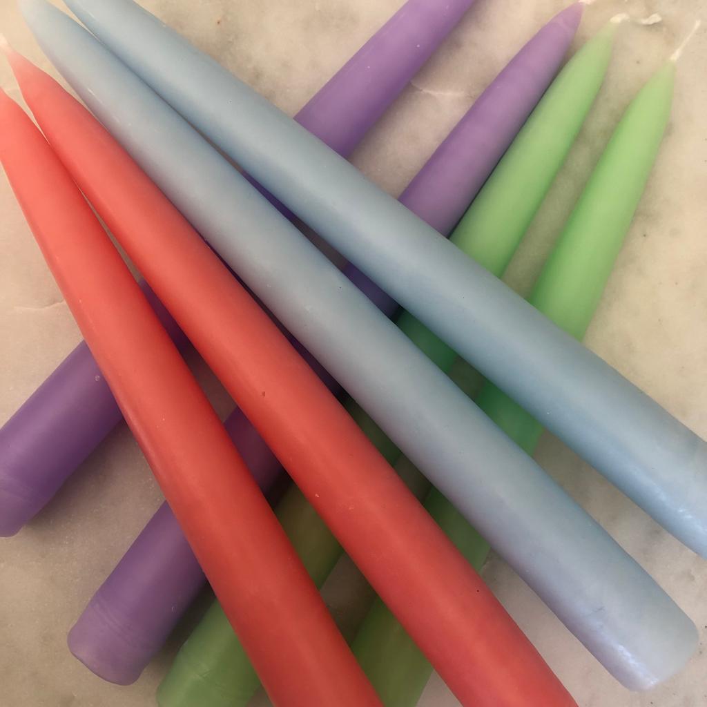 Bon Bon Pastel Tapered Candlesticks - Set of Eight - ad&i