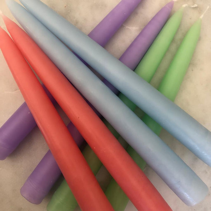 Bon Bon Pastel Tapered Candlesticks - Set of Eight - ad&i