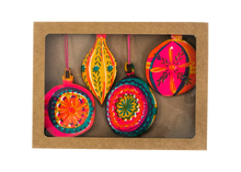 Load image into Gallery viewer, Pack of Four Screen Printed Christmas Bauble Decorations-ad&amp;i