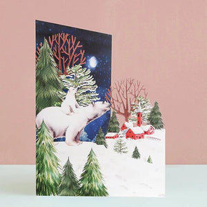 Mama and Baby Polar Bear 3D Pop Up Christmas Card - ad&i