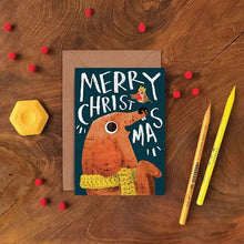 Load image into Gallery viewer, Festive Dog and Robin Christmas Card by Emily Nash - ad&amp;i
