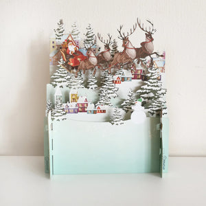 Santa on his sleigh 3D Pop Up Christmas Card - ad&i
