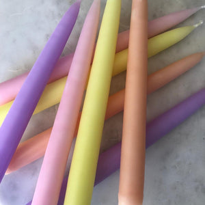 Tutti Fruitti Pastel Tapered Candlesticks - Set of Eight - ad&i