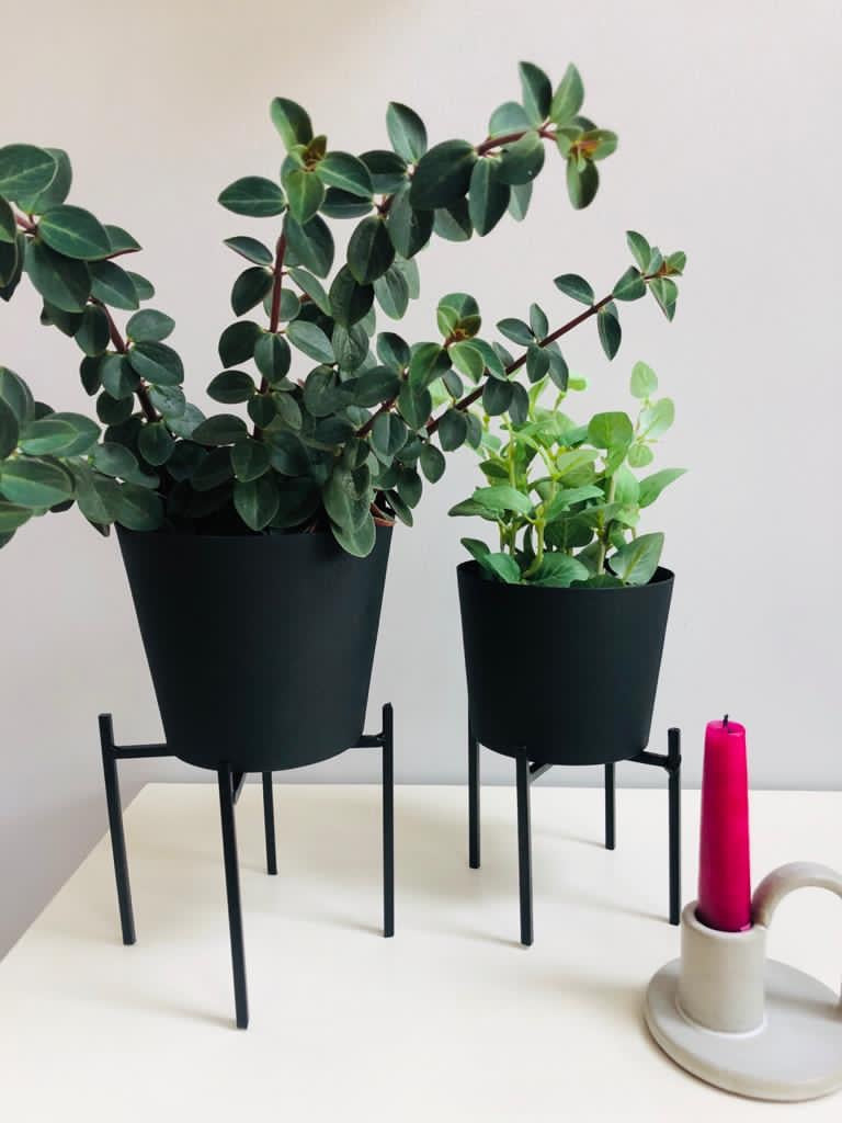 Black Metal Planters Set of Two-ad&i