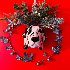 Ceramic Dalmatian Head Wall Sconce Vase-ad&i
