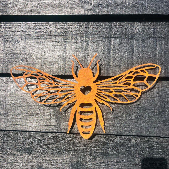 Bee Rusty Metal Wall Plaque - ad&i