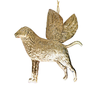 Pressed Gold Decorative Hanging Angel Dog - ad&i
