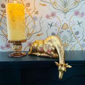 Gold Peering Elephant and Giraffe Decorative Figures-ad&i