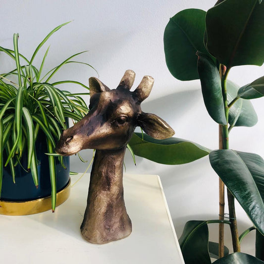 Giraffe Head Bronze Effect Ornament - ad&i