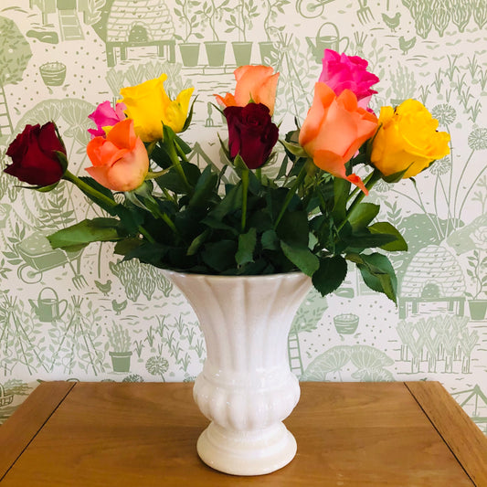 Off White Rosamund Ceramic Flower Vase - ad&i