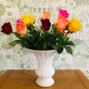 Off White Rosamund Ceramic Flower Vase - ad&i