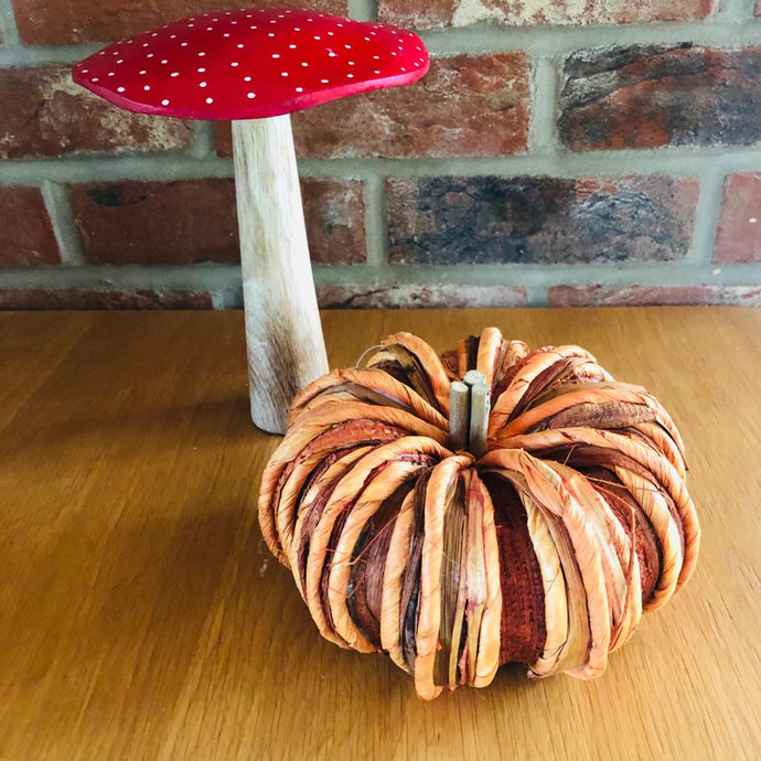 Decorative Burnt Orange Straw Pumpkin-ad&i