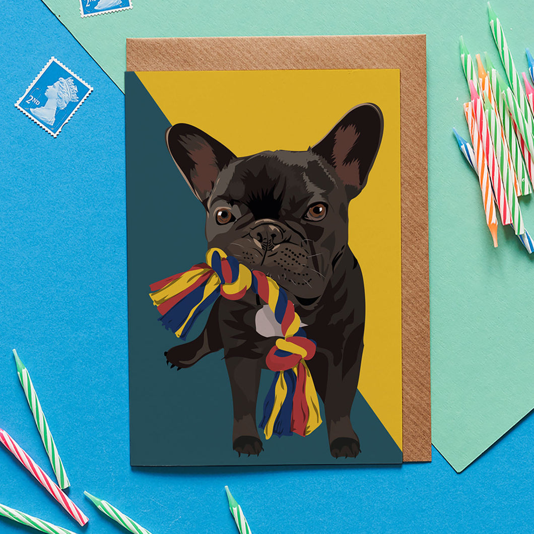 Ronnie French Bulldog Greeting Card - ad&i