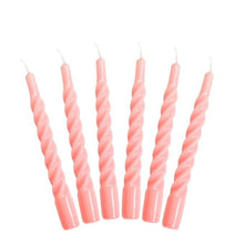 Load image into Gallery viewer, One Colour Twisted Taper Candles Set of Six - Pink-ad&amp;i
