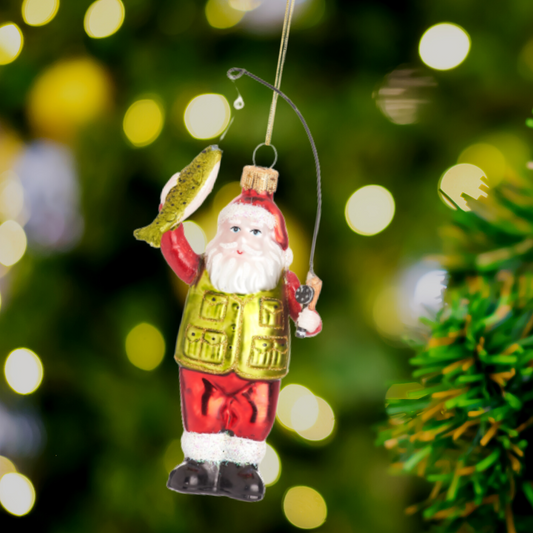 Father Christmas goes Fishing Christmas Tree Bauble - ad&i