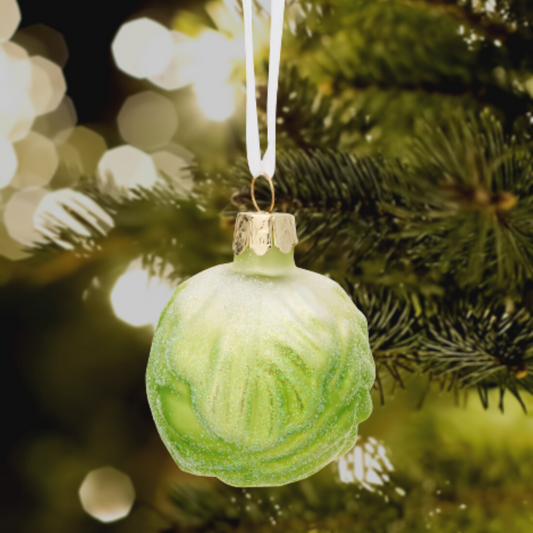 Brussel Sprout Glitter Shaped Christmas Tree Bauble - ad&i