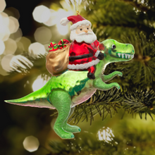 Load image into Gallery viewer, Dinosaur and Santa Shaped Christmas Tree Decoration-ad&amp;i