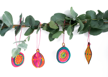 Load image into Gallery viewer, Pack of Four Screen Printed Christmas Bauble Decorations-ad&amp;i